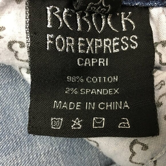 ReRock for Express Women's Jeans Straight Leg Capri Distressed size 4 length 26" - Picture 7 of 9